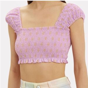 Nicholas polka dot crop top